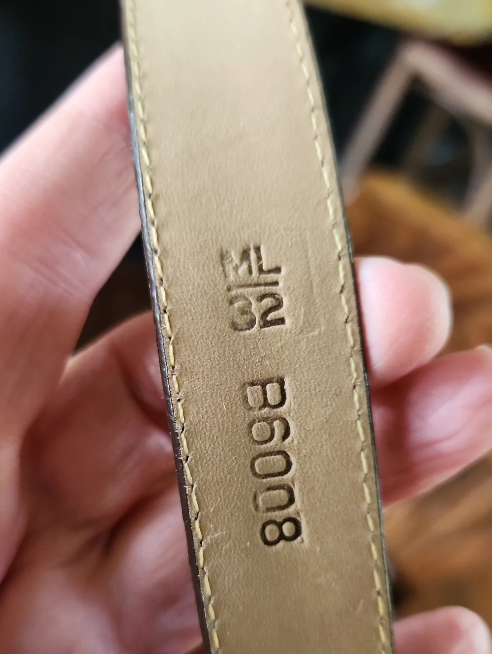 Brighton ML 32 Embossed 2-tone Silver Brass Leather Belt Brown